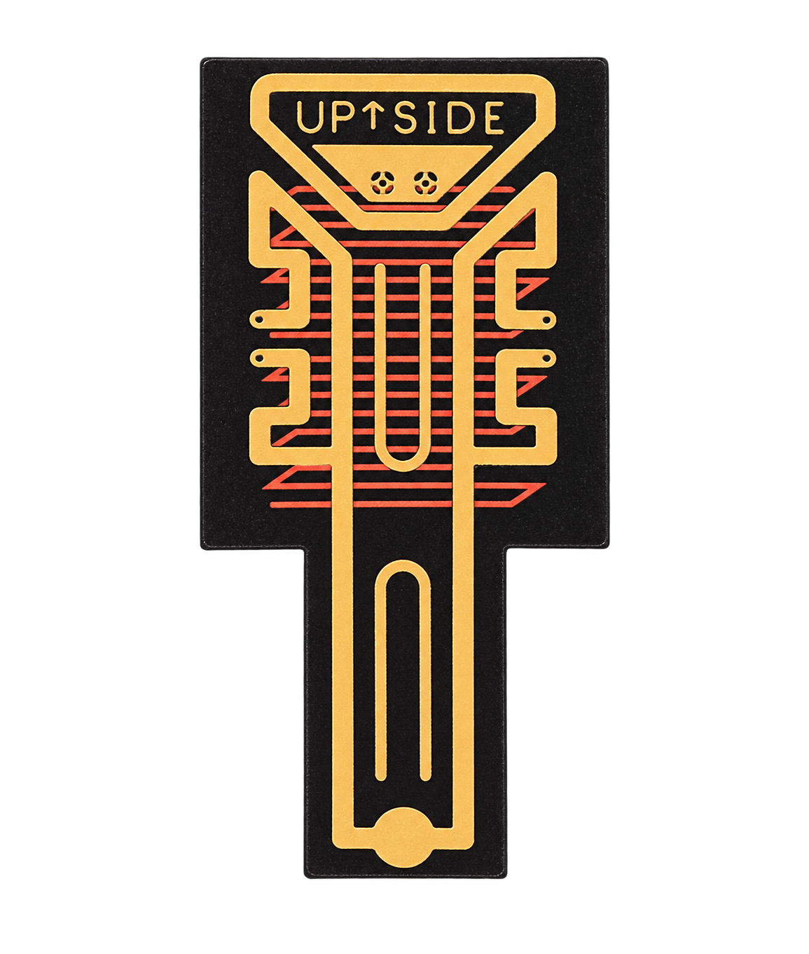 Up Side Signal Booster product view showing its gold circuit pattern
